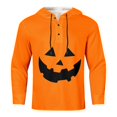 thumbnail image 5 of Chemise Décontractée Imprimée Halloween pour Hommes Col Rond Boutonnée Design Taches de Sang Manches Longues Grande Taille Haut Confortable Élégant, 5 of 5