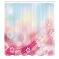 thumbnail image 3 of Ambesonne Modern Shower Curtain, Blossoms Flowers Buds, 69"Wx84"L, Fuchsia White, 3 of 5