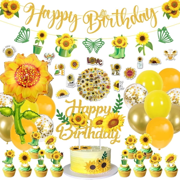 Decoración de fiesta JCOOS Sunflower Birthday para mujeres y niñas