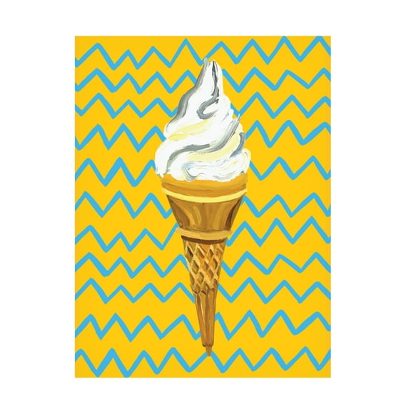 Trademark Fine Art Alice Straker Ice Cream Yellow Zigzag Canvas Wall Art