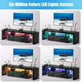 thumbnail image 6 of PAPROOS TV Stand for TVs up to 70", High Gloss TV Cabinet with LED Light, Modern TV Console Table with Storage Drawers, Media Television Stand Entertainment Center, Black, 6 of 12