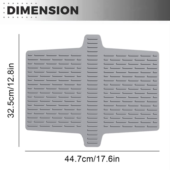 Silicone Sink Divider Protector Mat - Heat-Resistant Kitchen Drainage Pad for Cabinet and Countertop - Grey