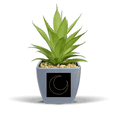 thumbnail image 1 of Motif Totem Symbole Forme Lune Faux Ananas Pot de Fleurs Vase Mini Décor, 1 of 3
