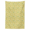 thumbnail image 2 of Yellow Chevron Tablecloth, Herringbone Pattern Zig Zag Lines in Hand Drawn Doodle Art Style, Rectangle Satin Table Cover Accent for Dining Room and Kitchen, 52" X 70", Pale Blue Mustard, by Ambesonne, 2 of 2