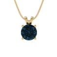 thumbnail image 4 of 1 cctw London Blue Topaz Yellow Gold Plated Pendant with 16" Box Chain (6.5mm, Round Cut), 4 of 7