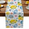 thumbnail image 2 of Burlap Table Runner 70 Inches Long,Summer Sea Stars Shells Lemons Non-Slip Kitchen Table Runners for Dining Room Everyday Use Party Table Decorations Watercolor Flowers, 2 of 9