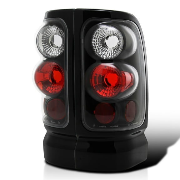 Spec-D Tuning Black Housing Clear Lens Tail Lights Compatible with 1994-2001 Dodge Ram 1500/2500/3500, Left Right Pair Assembly