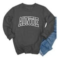 thumbnail image 2 of Women's Sweatshirts 2025 Auntie Sweatshirt Long Sleeve Crewneck Oversized Pullover Tops Sweatshirt for Women, 2 of 3