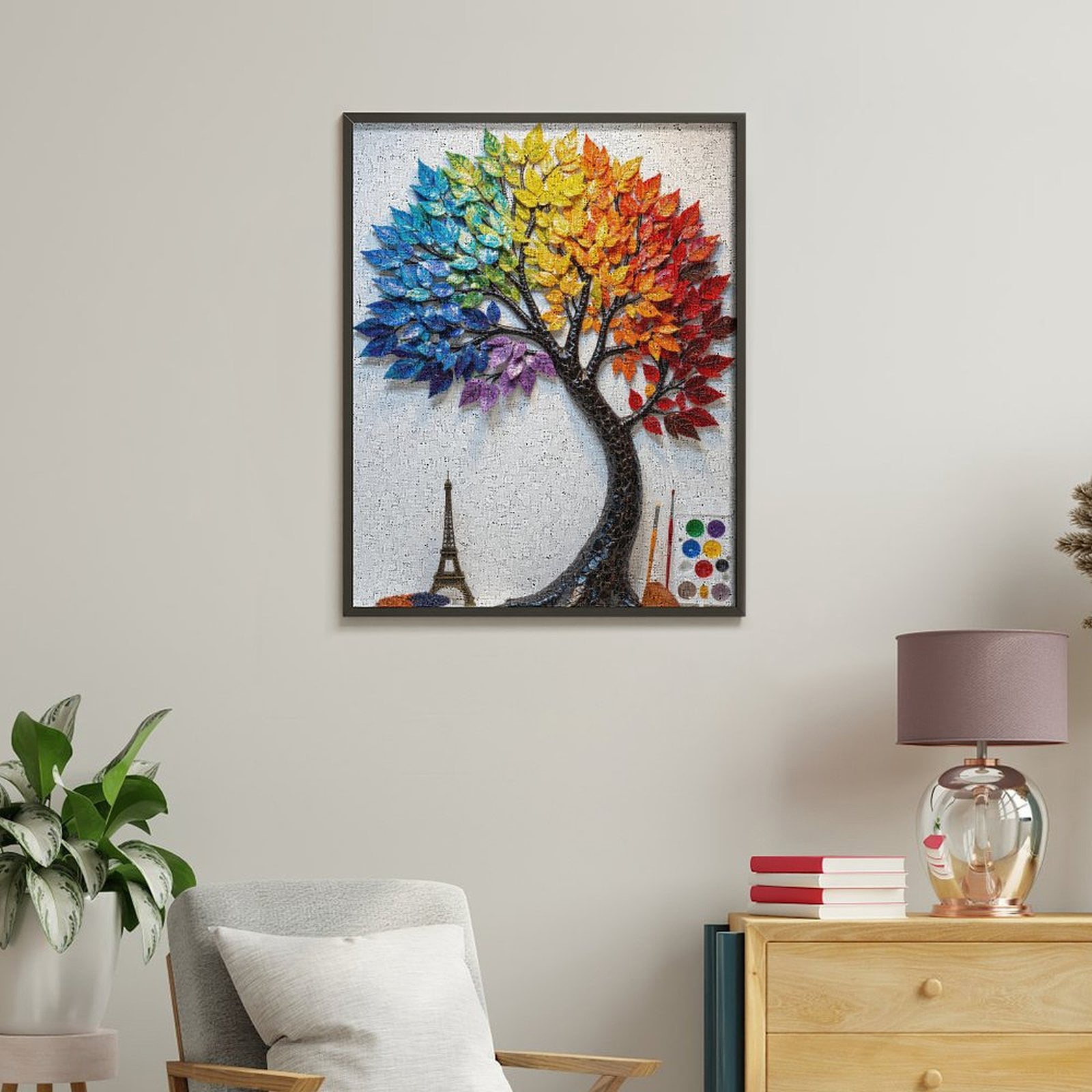 Paint By Numbers Kit for Adults Beginner - Colorful Tree Art Wall Decor DIY Canvas Painting Kits for Adults, Frameless Paint By Number for Adults for Home Wall Decor 16x20 Inch