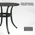 thumbnail image 5 of Hassch 23.6 Inches Round Patio Dining Table with Umbrella Hole, Antique Cast Aluminum Outdoor Bistro Table Outdoor Side Table for Backyard, Garden, Patio, Porch, Black, 5 of 10