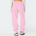 thumbnail image 5 of Women's Sweatpants High Waist Drawstring Sweat Pants Baggy Athletic Pants with Pockets Pink XL, 5 of 6
