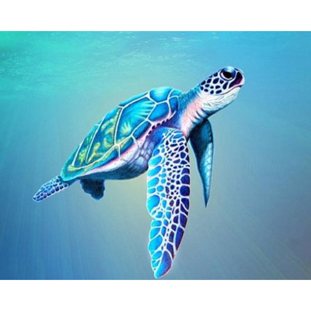 Bordado completo DIY lienzo estampado 11CT punto de cruz natación tortuga Kit Craft Likrtyny Arte deco