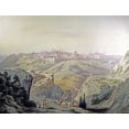 thumbnail image 2 of Perlberg, Friedrich 14x12 Black Ornate Wood Framed with Double Matting Museum Art Print Titled - A View of Jerusalem, 2 of 4