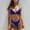 Blue, variant on Women Two Pieces Bikini Set Solid Padded Push Up Swimsuit Yellow S