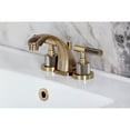 thumbnail image 2 of Kingston Brass KS4943KNL Convergent Two-Handle 3-Hole Deck Mount Widespread Bathroom Faucet with Knurled Handle and Brass Pop-Up in Antique Brass, 2 of 8