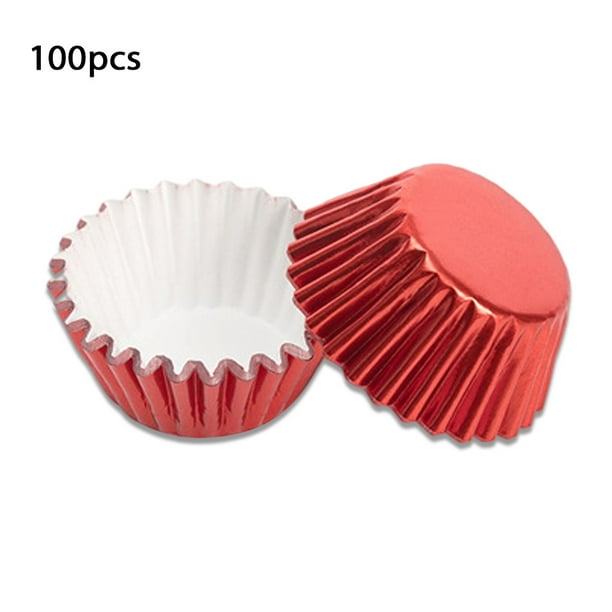 Billuyoard 100 unids/set moldes para magdalenas revestimientos de papel Mini moldes antiadherentes para hornear magdalenas DIY pastelería Chocolate Herramientas y accesorios para hornear rojo Billuyoard HA008551-02