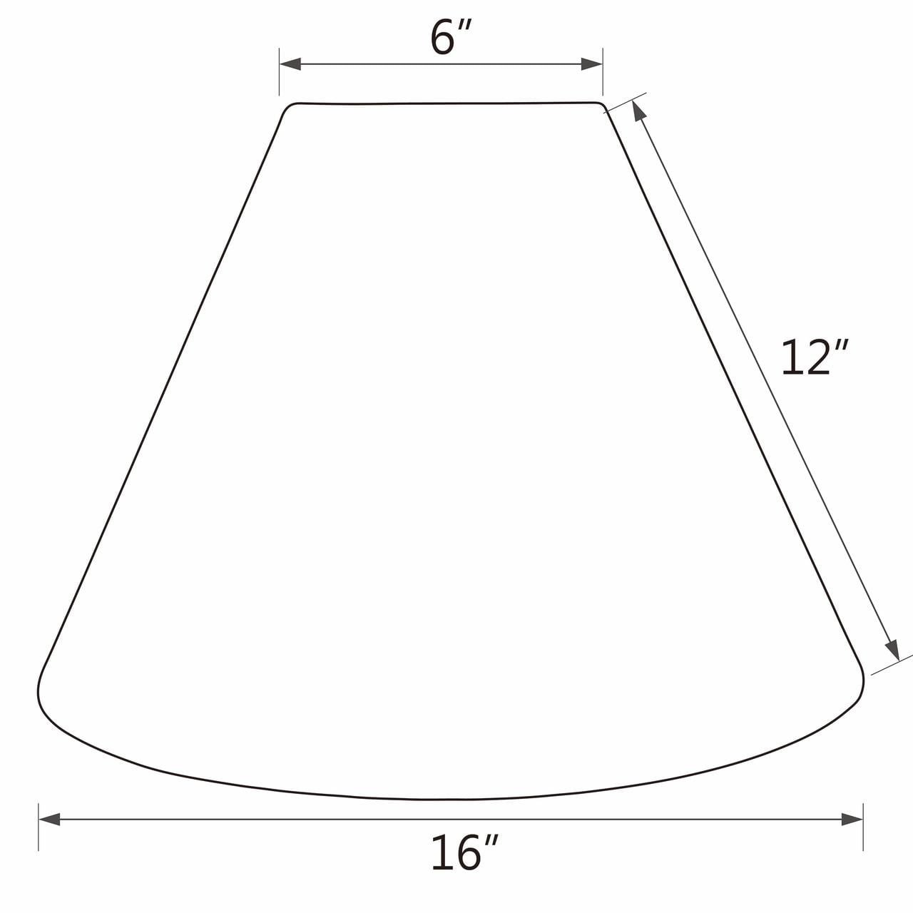 Aspen Creative 32268 Transitional Hardback Empire Shaped Spider Construction Lamp Shade in Grey, 16" wide (6" x 16" x 12")
