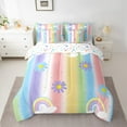 thumbnail image 2 of Castle Fairy Preppy Child Cartoon Gradient Rainbow Twin Bedding Sets 7-Piece,Groovy Floral Daisy Bedding Comforter Set Microfiber,Abstract Ombre Breathable Sheet Sets,Breathable Home Decor, 2 of 8