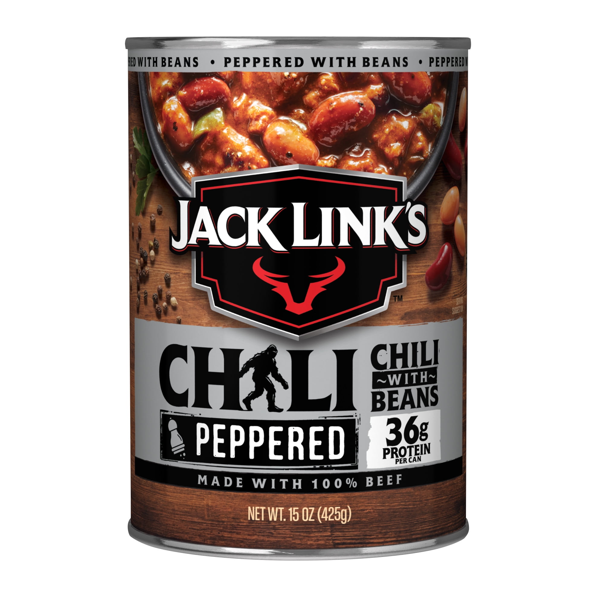 (12 pack) Jack Link's Peppered Chili with Beans, 15 ounce, 36 grams of Protein
