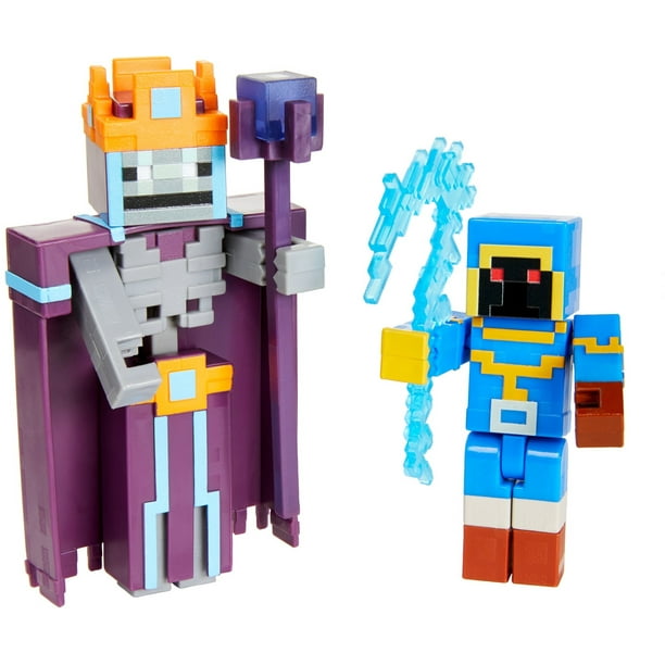 Minecraft Dungeons Stax Vs Skeleton Necromancer Figures Walmart Com Walmart Com