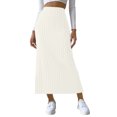 thumbnail image 2 of Summer Skirts for Women Women's Popular Summer New Solid Slim Skirt A-line Side Slit Elastic Skirt Summer Vacation Beach Fashion Casual Daily Wear, 2 of 6