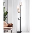 thumbnail image 4 of Cal Lighting 60W X 3 Oconto Metal Floor Lamp With Patterned Glass Shades., 4 of 6
