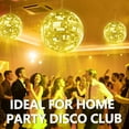 thumbnail image 6 of Lanzxjv Disco Ball, 12"/16"/20" Mirror Disco Ball for DJ Club Party Live Stage Wedding Home Decor, Light Effect Mirror Ball with Hanging Ring (Goden, Pink), 6 of 6