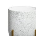 thumbnail image 5 of DecMode 22", 19"H Deep Dome Speckled White Metal Planter with Removable Stand (2 Count), 5 of 13