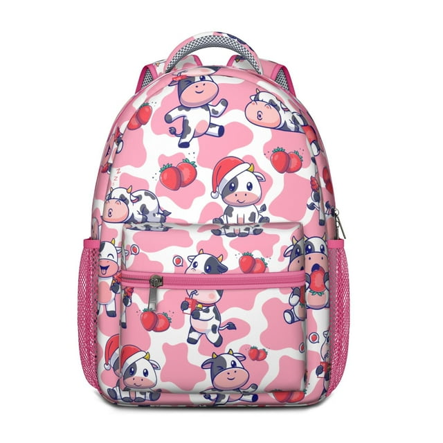 Highland Cow Lovers Backpack – Adorable Bull and Buffalo Print Pattern Schoolbag with Rustic Farm Design