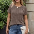 thumbnail image 3 of SUNBS Blouses for Women Crew Neck Casual Tunic Tops Short Sleeve Shirts Fashion Clothing, 3 of 10