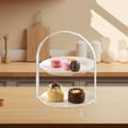 thumbnail image 5 of kowaku Metal Two Tiered Dessert Cake Stand Accessory Multipurpose Stylish 31.5x23cm Silvery, 5 of 8