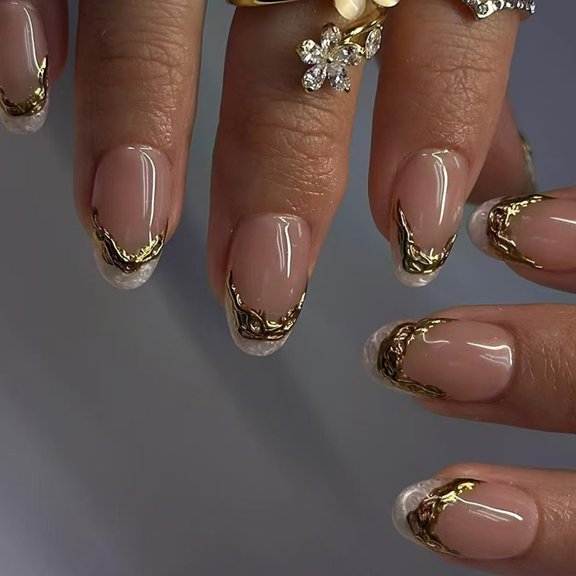 KUFptva Press on Nails Fake Nails Stick Glues on Nails False Nails Acrylic Nails Artificial False Nails for DIYS Nails Designs