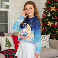thumbnail image 4 of Xixirimido Cute Cat Moon Starry Sky Pattern Half Zip Sweatshirt for Girls Long Sleeve Pullover Crop Tops with Pocket Kids Hoodie Fall Winter Clothes Size 11-12, 4 of 7