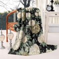 thumbnail image 3 of Pioneer Flower Floral Print Pattern Blanket,Comfortable Soft Lamb Wool Throw Blanket,All Season,Warm Lightweight Blankets for Sofa Bed Couch Living Room Chair,50"x60", 3 of 4