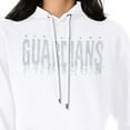 thumbnail image 3 of Women's G-III 4Her by Carl Banks  White Cleveland Guardians Metallic Drop Fleece Hoodie, 3 of 3