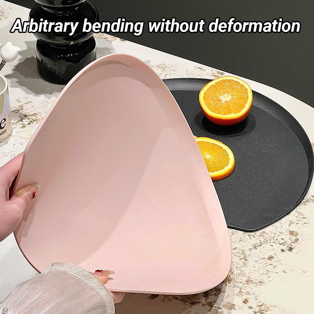 Silicone Cutting Boards for Kitchen,Flexible Food Grade TPU Cutting Mats,Anti-Slip Semicircle Cut Board for Chopping, Serving, Kitchen Mat, Dishwasher Safe