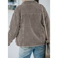 thumbnail image 6 of Asyoly Womens Corduroy Shacket Jacket Button Down Long Sleeve Solid Color Casual Keep Warm Coats Outwear With Pockets, 6 of 7