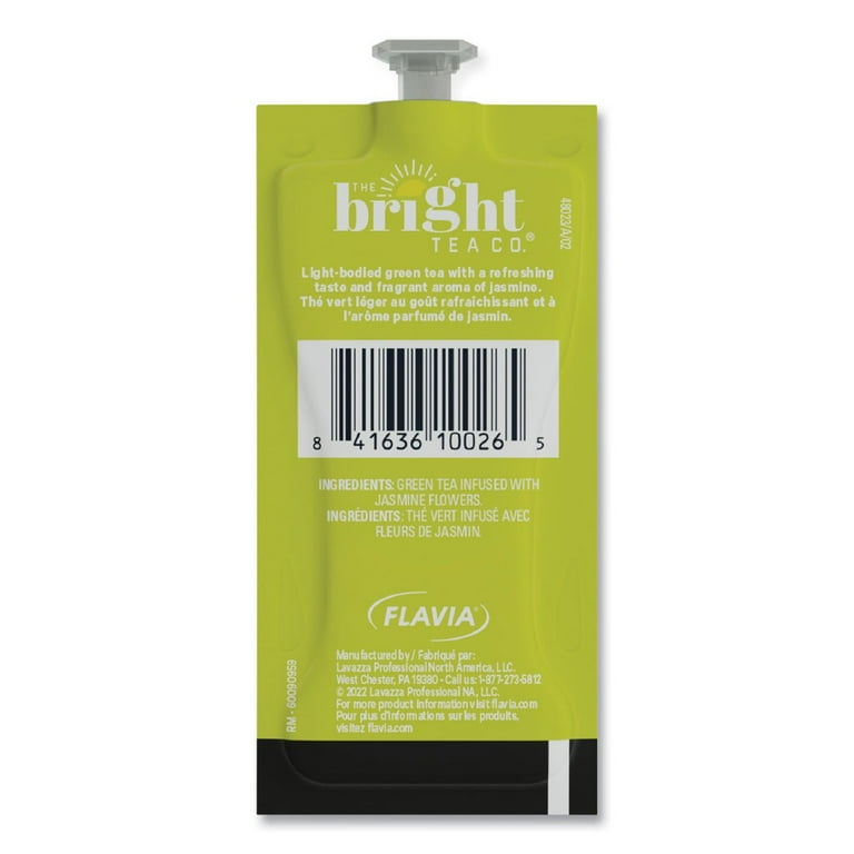 The Bright Tea Co. Green with Jasmine Tea Freshpack, Green with Jasmine, 0.07 oz Pouch, 100/Carton The Bright Tea Co. Green with Jasmine Tea Freshpack, Green with Jasmine, 0.07 oz Pouch, 100/Carton