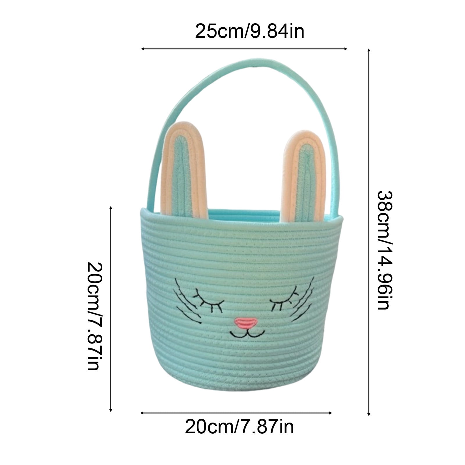 Lunxisen 1 Pcs Easter Storage Basket Hand-woven Rabbit Holiday Decorative Organizer Home Decor Baskets