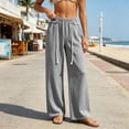 thumbnail image 6 of Wide Leg Pants Joggers Track Pants Women's Lightweight Oversized Trousers Women's Drawstring Sweatpants Elastic Waist Pants with Pockets, 6 of 9