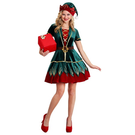 Women's Deluxe Holiday Elf Costume
