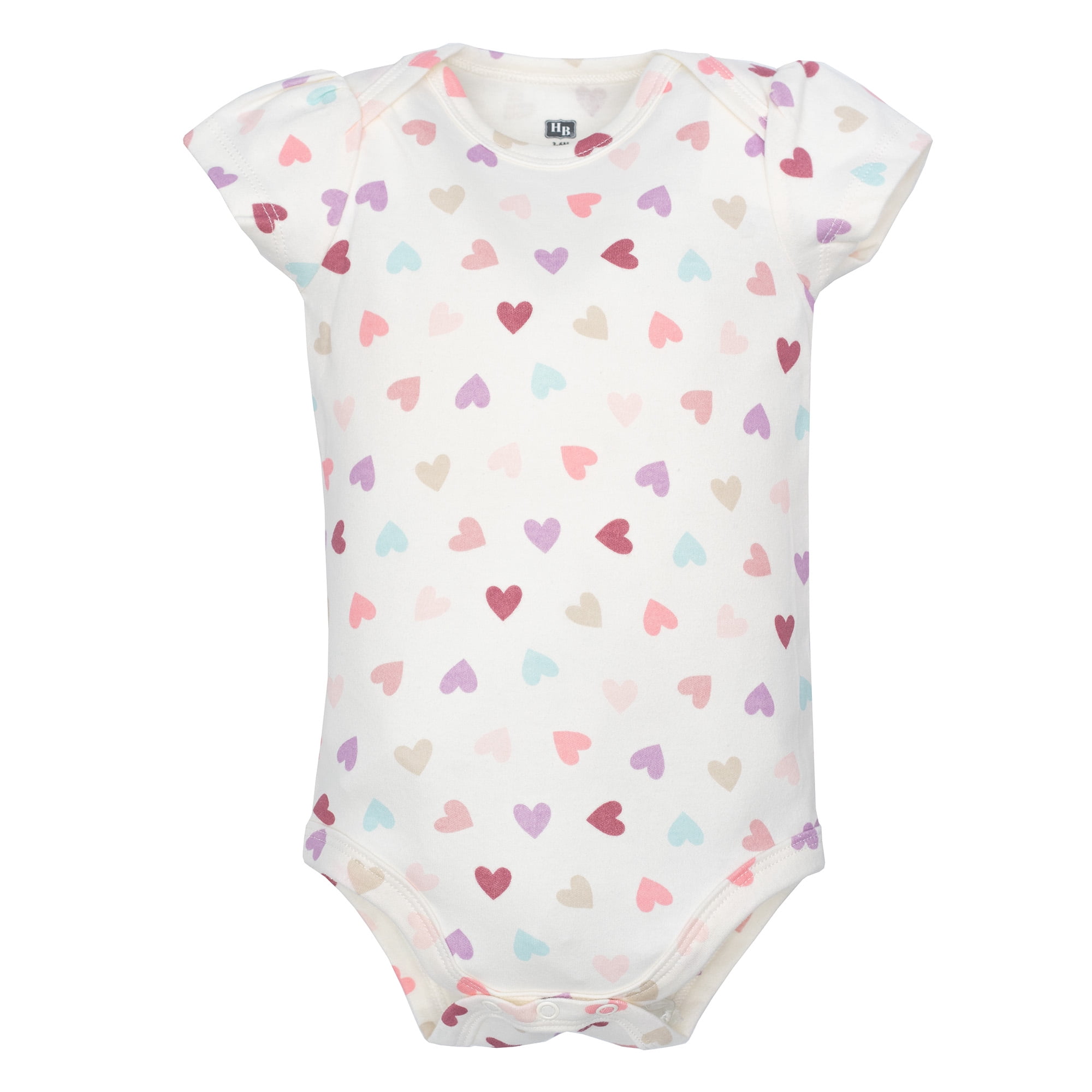 Hudson Baby Girl Cotton Bodysuits 3-Pack, Mom Dad Heart Confetti, 9-12 Months