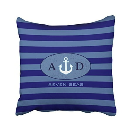 Winhome Square Throw Pillow Covers Retro Nautical Beach House