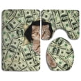 thumbnail image 1 of ABPHQTO Gato del dinero Juego de alfombras de baño de 3 piezas Alfombra de baño Alfombra de contorno y tapa de inodoro ABPHQTO  Cont-CHAPPLE-37565, 1 of 2
