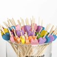 thumbnail image 4 of 100PCS Food Pick Dessert Buffet Fruit Salad Fork Muffin Vegetable Stick Cocktail Toothpicks Heart Shaped Wood Material, 4 of 4
