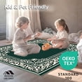 thumbnail image 4 of ODIKA 6'x9' Machine Washable Non-Slip Area Rug, Art Nouveau Vinework with Flowing Floral Motifs High Traffic Rug, Green, 476120, 4 of 5