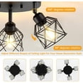 thumbnail image 7 of 4-Light Kitchen Light Fixtures Ceiling Mount Adjustable Multi-Directional Flush Mount Ceiling Light Fixtures Farmhouse Metal Cage Ceiling Lights for Dining Room Entryway Hallway, 7 of 7