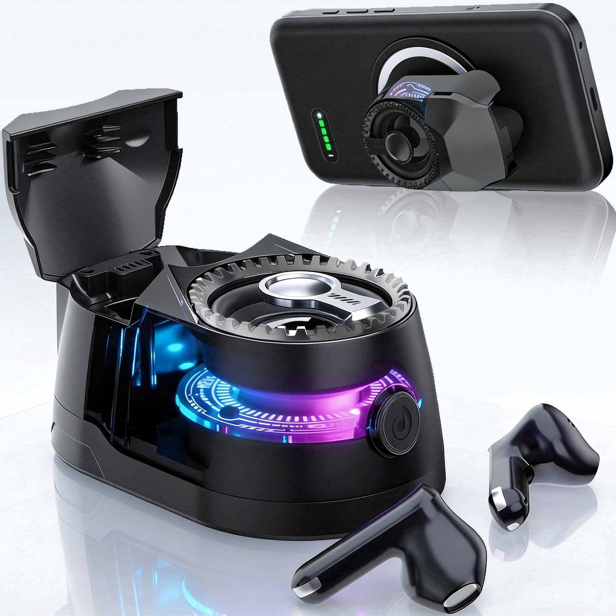 Bluetooth Speaker with Wireless Earbuds, Magnetic Speaker Bluetooth 5.4 with RGB Lights, Portable Mini Speaker with Ear Headphones, Wireless Speaker for Sports, Cycling, Running, Travel, Daily Use