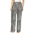 thumbnail image 3 of Xecao Black White Stripes Women's Straight Lounge Pajama Pants: The Epitome of Relaxed Sleepwear, 3 of 9
