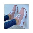 thumbnail image 3 of Fangasis Women Casual Shoes Thick Sole Sneakers Lace Up Walking Shoe Outdoor Comfort Trainers Pink 5.5, 3 of 6